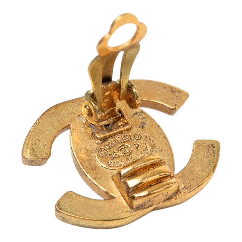 CC Gold Plated Turn Lock Clip On Earrings - Image 3