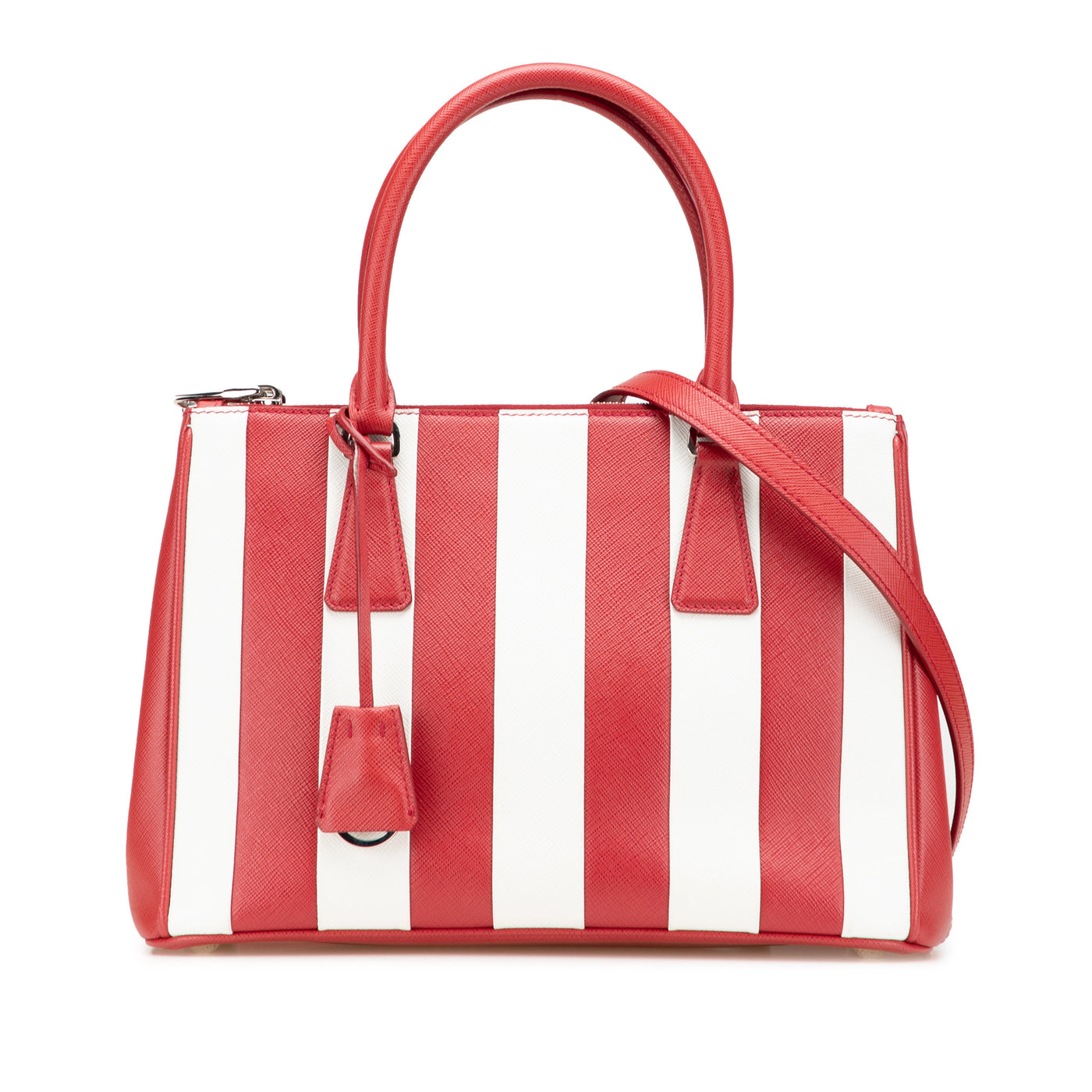 Small Bicolor Saffiano Galleria Double Zip Satchel - Image 1