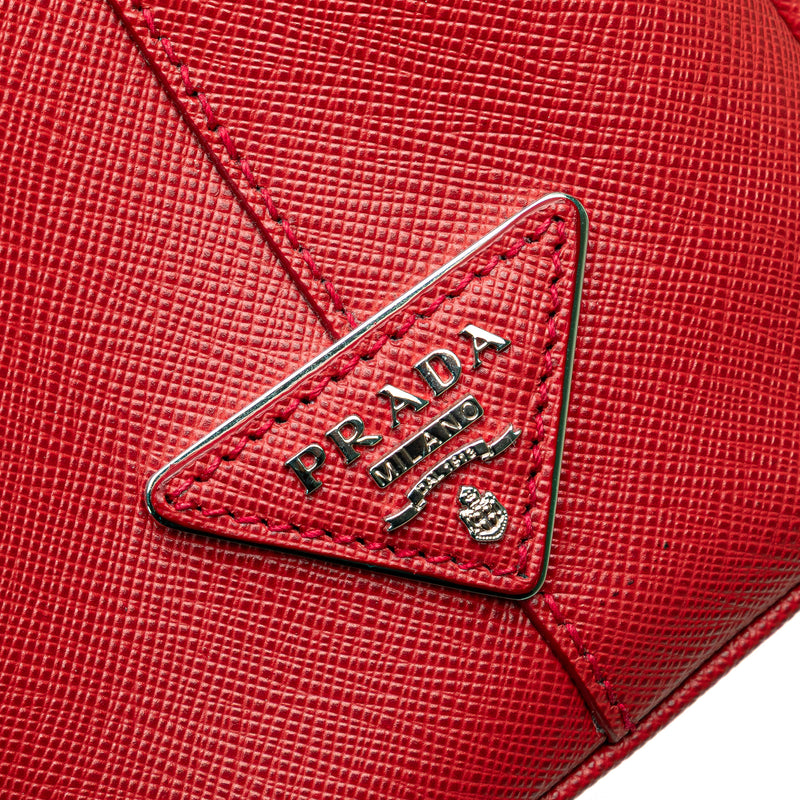 Small Bicolor Saffiano Galleria Double Zip Satchel - Image 10