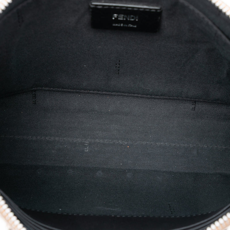 Studded Leather Trimmed Zucca Coated Canvas Clutch - Image 4