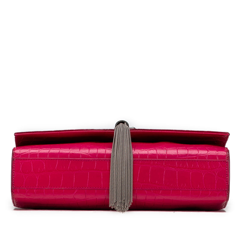 Medium Croc Embossed Leather Kate Tassel Crossbody - Image 3
