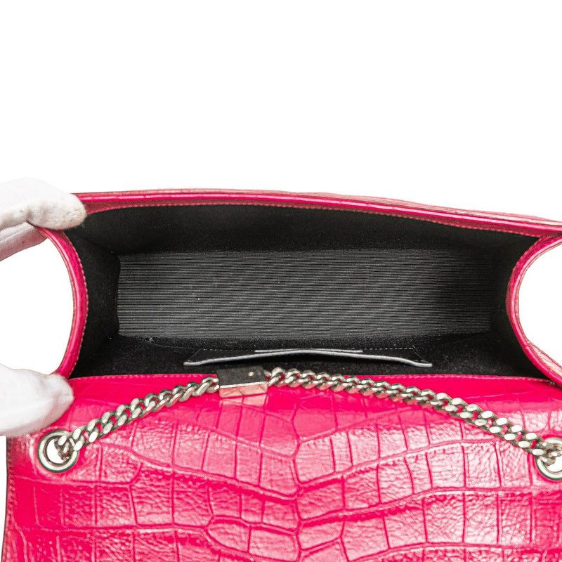 Medium Croc Embossed Leather Kate Tassel Crossbody - Image 4