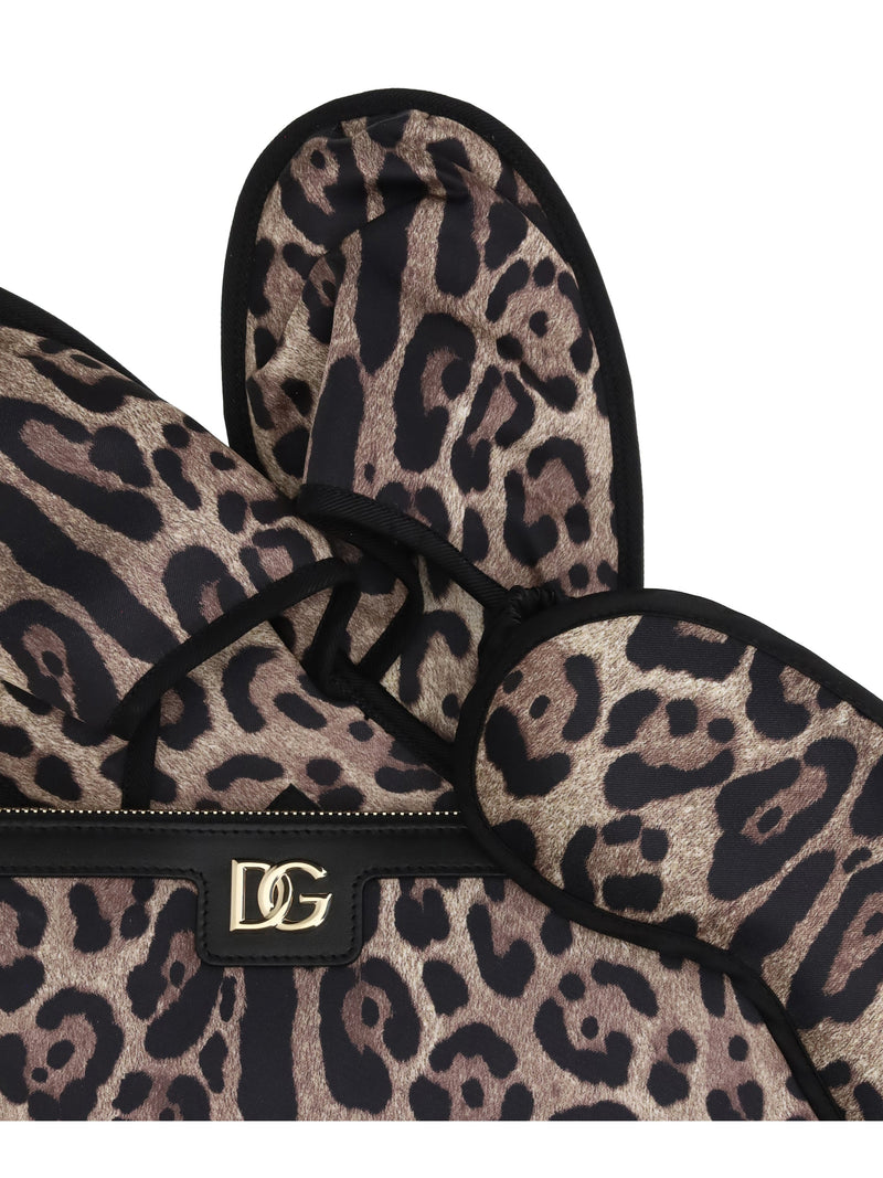 Dolce & Gabbana Leopard-Print Travel Kit Hand Bags