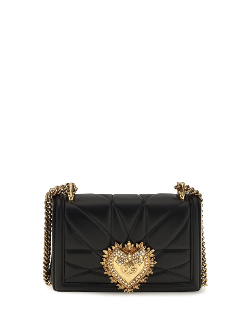Dolce & Gabbana Devotion Shoulder Bag — Black Lamb Ovis Aries