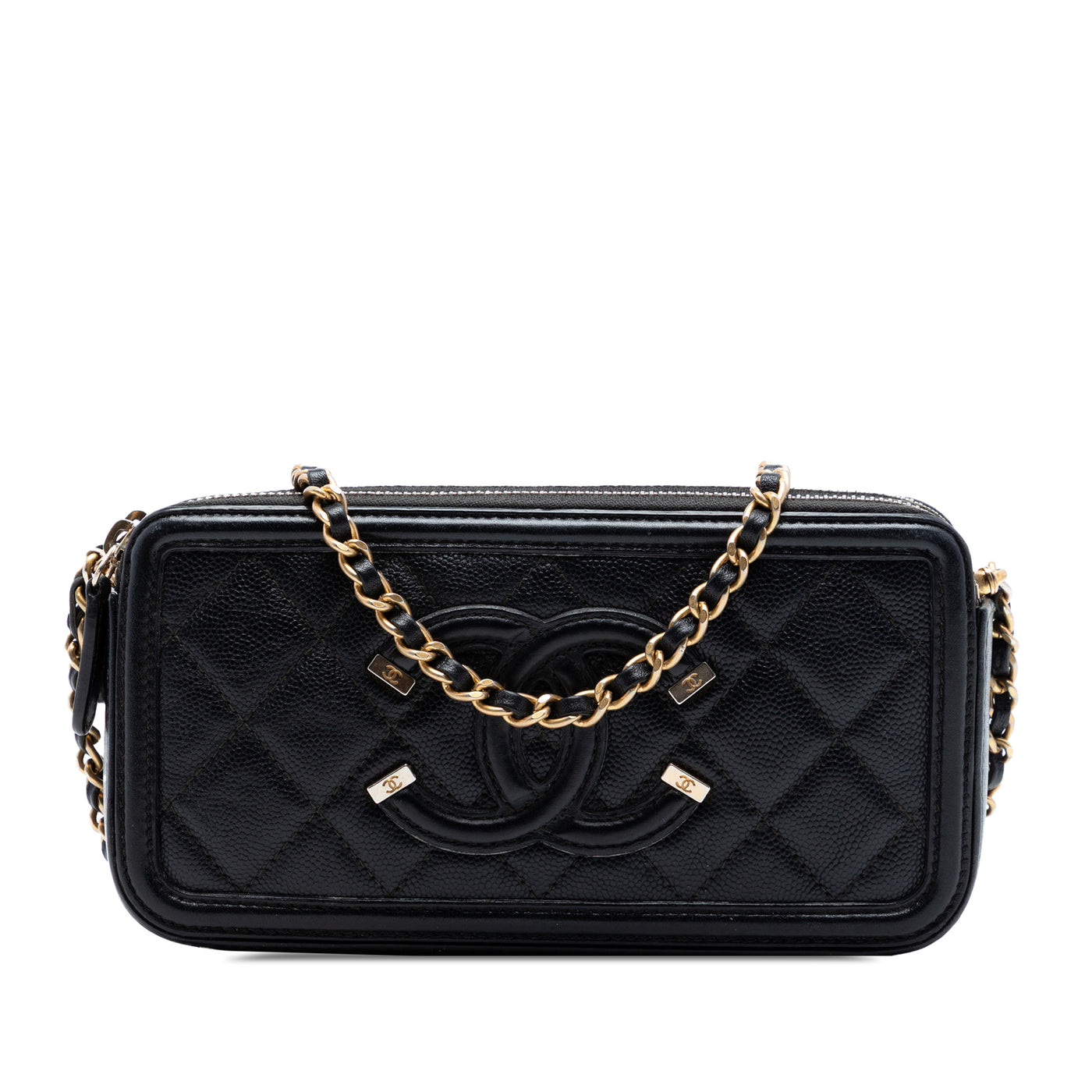 Caviar CC Filigree Clutch with Chain - Image 1