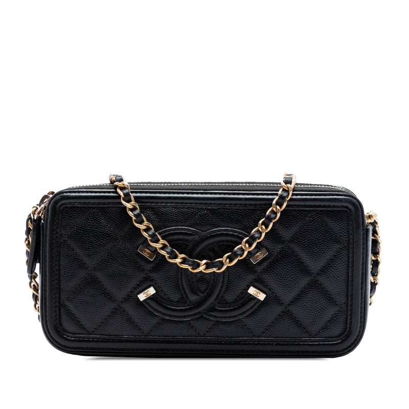 Caviar CC Filigree Clutch with Chain