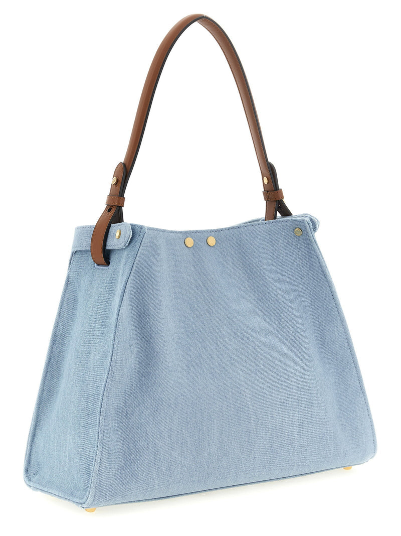 Fendi Denim Trapezoidal Shoulder Bag — Blue Light