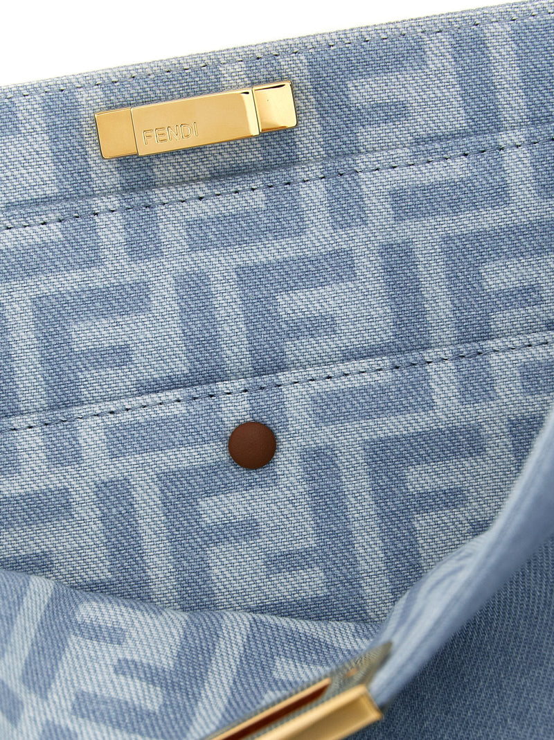 Fendi Denim Trapezoidal Shoulder Bag — Blue Light