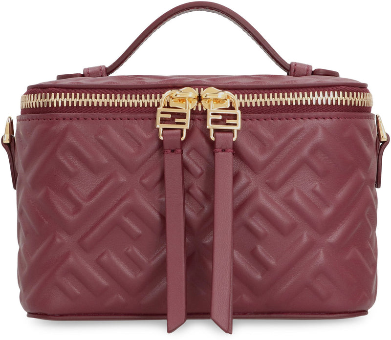 Fendi Quilted Lamb Leather Mini Bag — Burgundy General