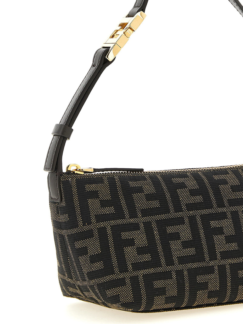 Fendi Vanity Shoulder Bag — Black Ff Zucca Jacquard Fabric