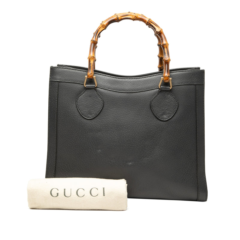 Medium Leather Bamboo Diana Tote - Image 7