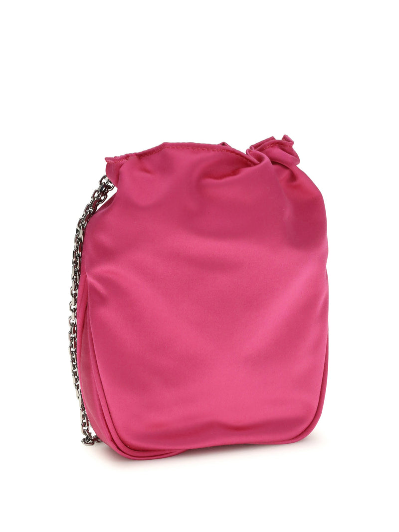 Roger Vivier Nano Pilgrim Bucket Bag — Pink Silk
