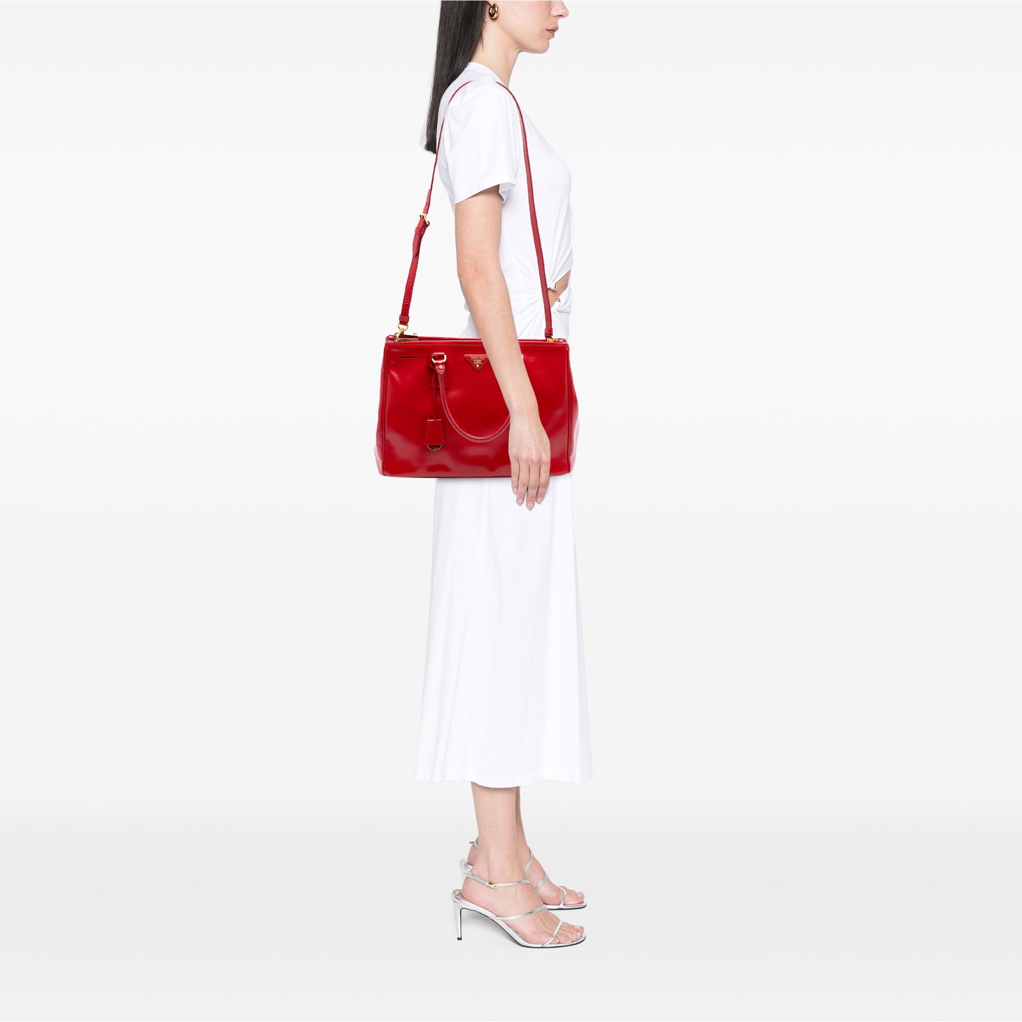 Medium Saffiano Vernice Galleria Double Zip Satchel - Image 7