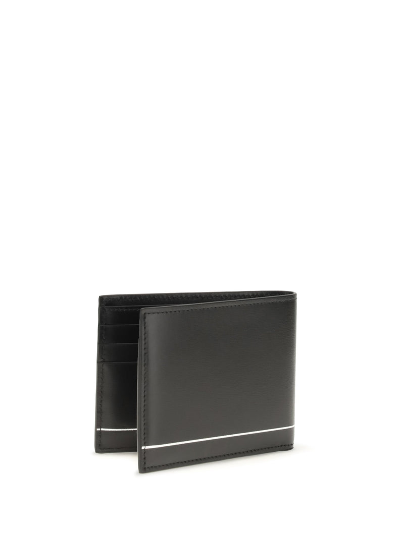 Ferragamo Metal Logo Bifold Wallet — Black Calf Leather Bos Taurus