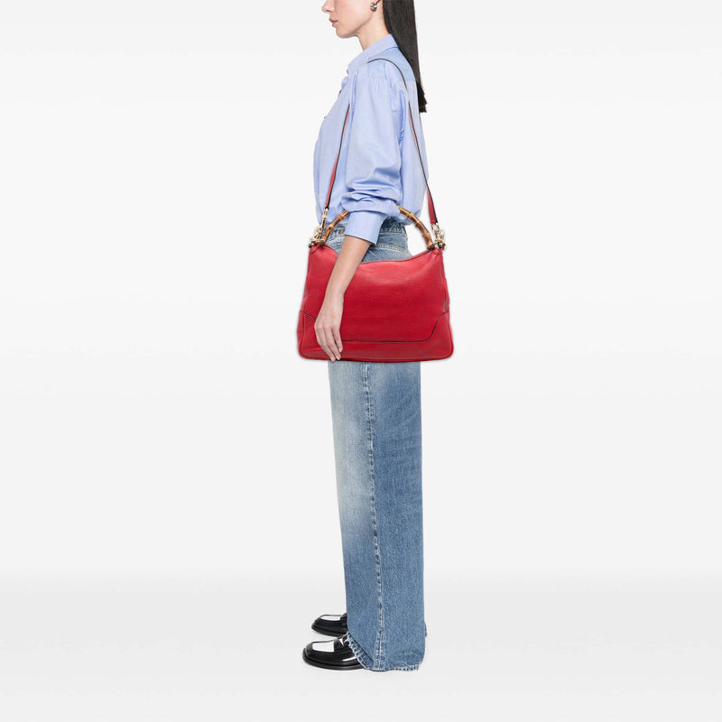 Calfskin Bamboo Diana Satchel - Image 7