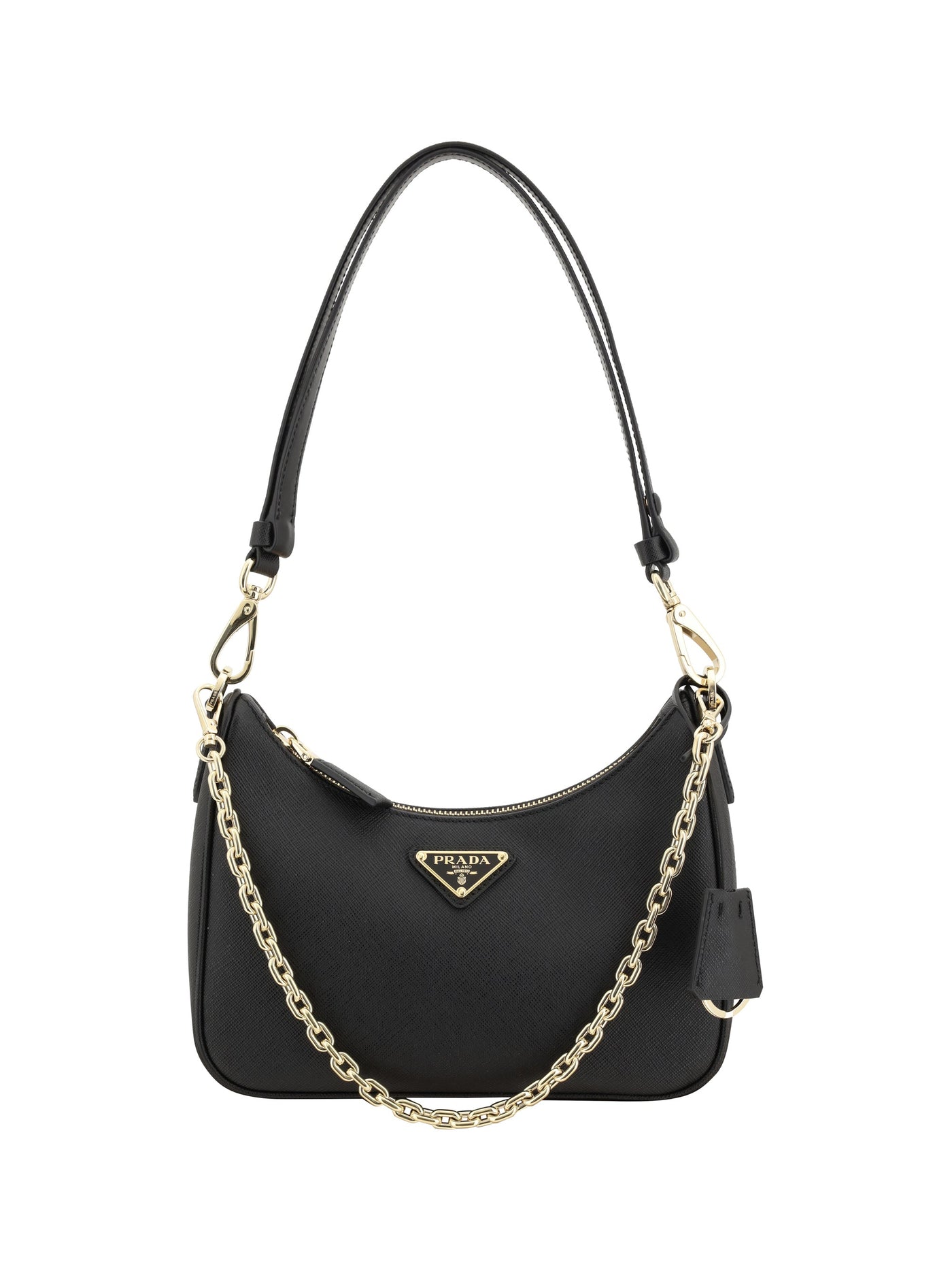 Prada Lux Shoulder Bag — Black Calf Leather Bos Taurus