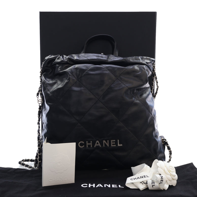 Large Quilted Shiny Calfskin 22 Backpack - Image 15