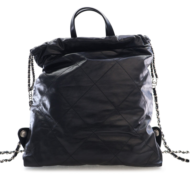 Large Quilted Shiny Calfskin 22 Backpack - Image 2