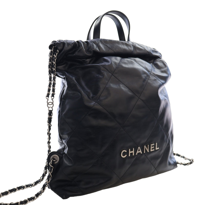 Large Quilted Shiny Calfskin 22 Backpack - Image 8