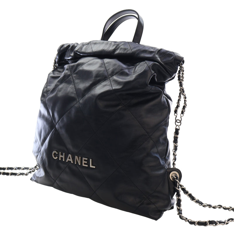 Large Quilted Shiny Calfskin 22 Backpack - Image 9