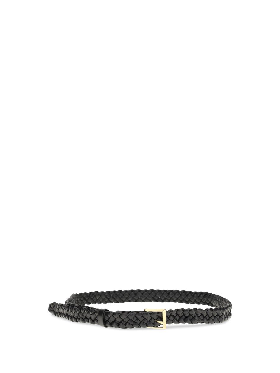 Bottega Veneta Solo Belt — Black Calf Leather
