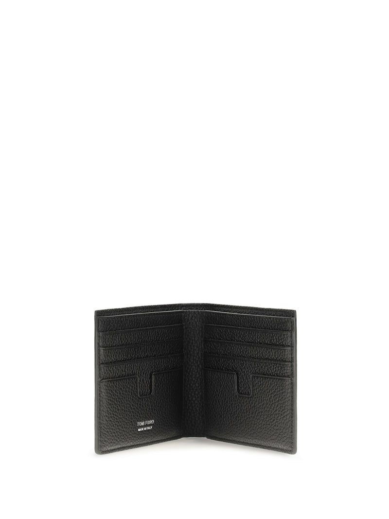 Tom Ford T Line Bifold Wallet — Black Calf Leather Bos Taurus