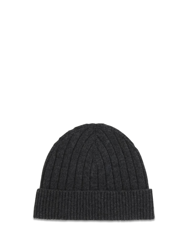 Kiton Ucpl003k0235l03 Merino Wool Ribbed Beanie — Gray Ovis Aries Beanies