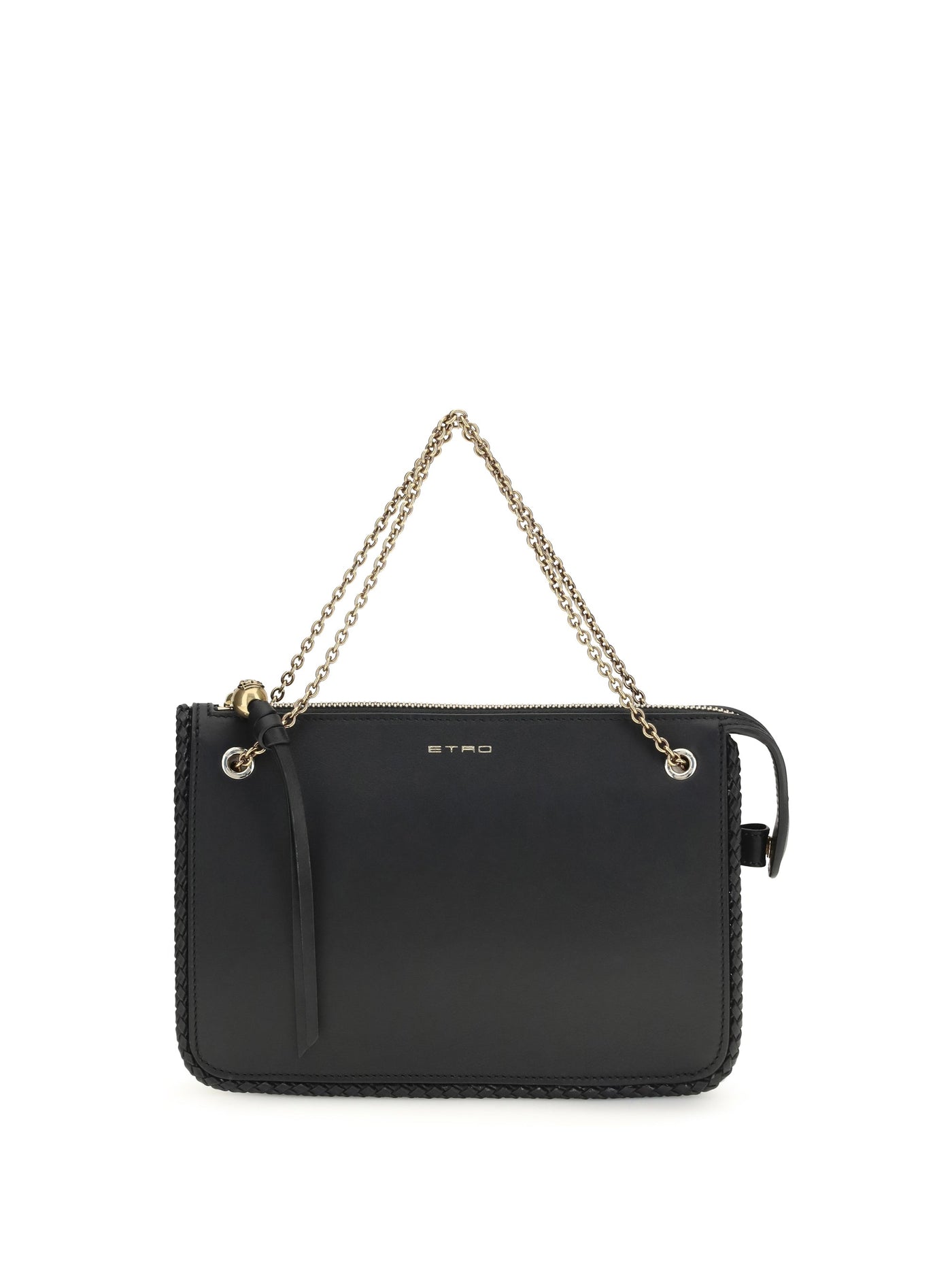 Etro Calf Leather Crossbody Bag — Black Bos Taurus