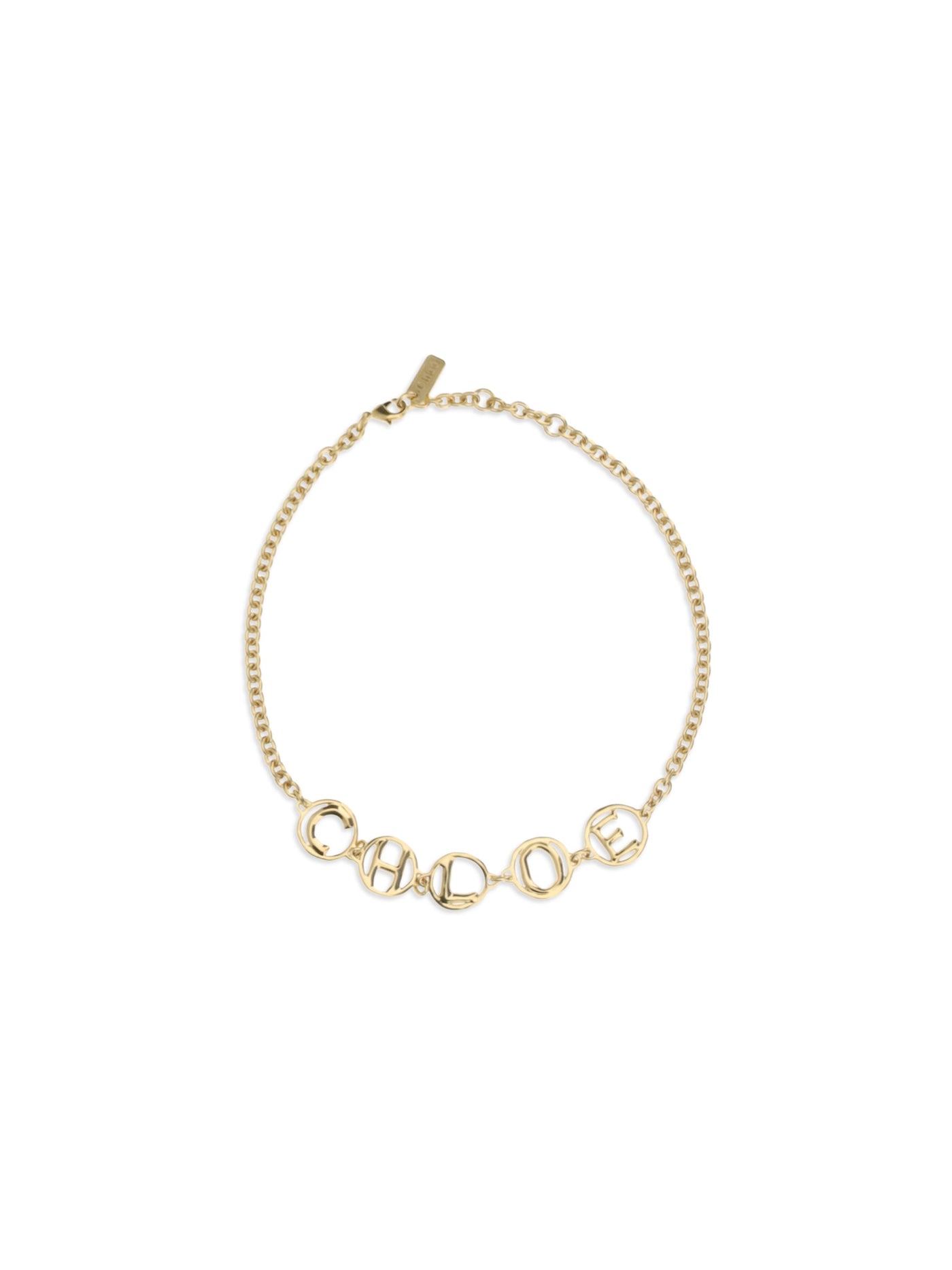 Chloé Script Choker Necklace — Gold Brass Necklaces