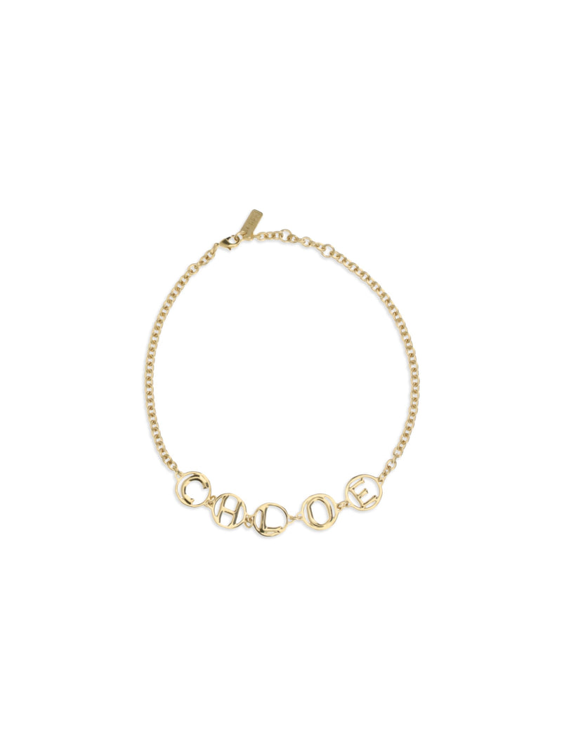 Chloé Script Necklace — Gold Brass Necklaces