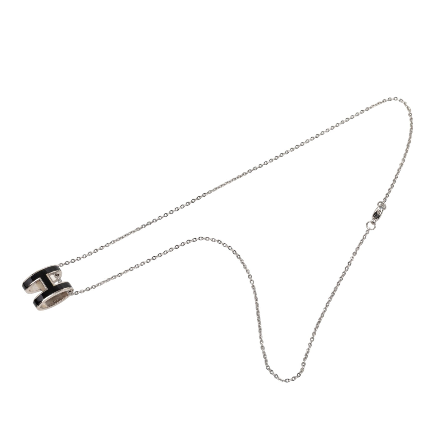 Palladium Plated Enamel Pop H Pendant Necklace - Image 1