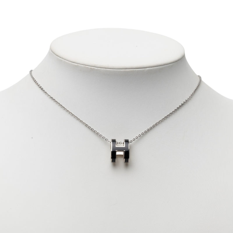Palladium Plated Enamel Pop H Pendant Necklace - Image 6