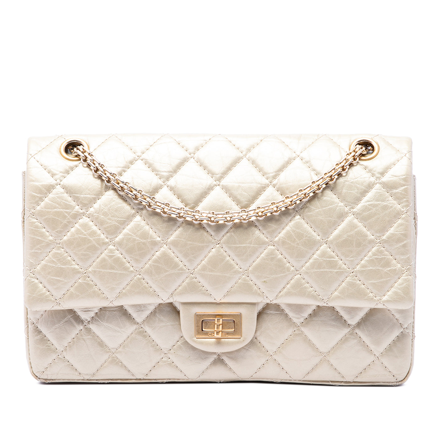 Quilted Metallic Aged Calfskin Reissue 2.55 Double Flap 226 - Image 1