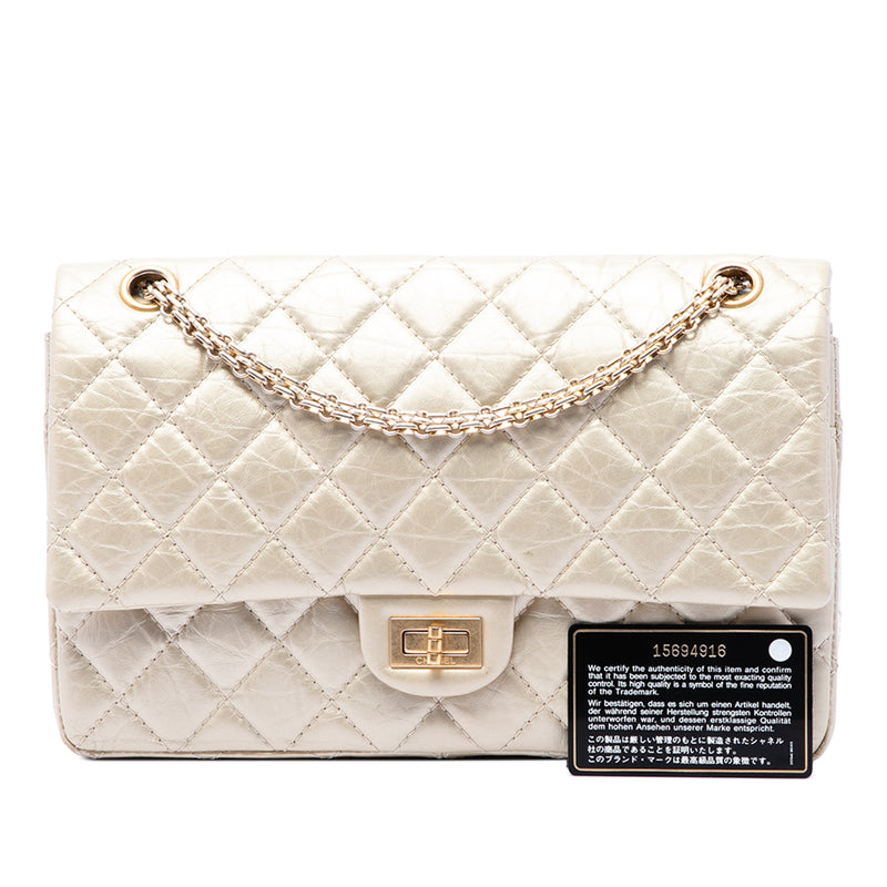 Quilted Metallic Aged Calfskin Reissue 2.55 Double Flap 226 - Image 7