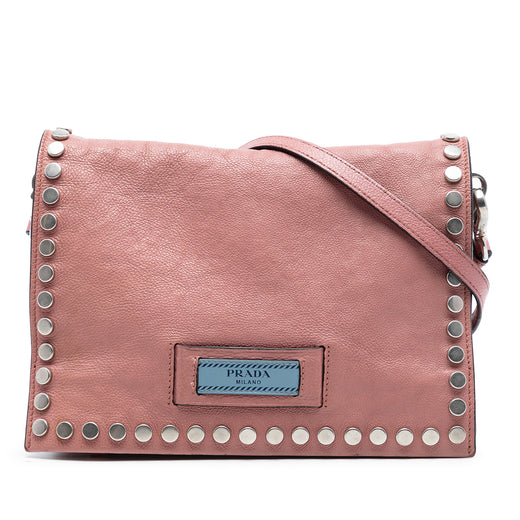 Glace Calfskin Studded Etiquette Flap - Image 1