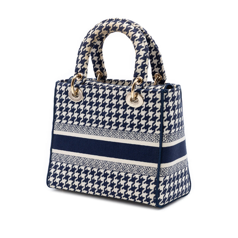 Medium Embroidered Canvas Houndstooth Lady Dior - Image 2
