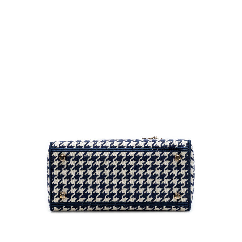 Medium Embroidered Canvas Houndstooth Lady Dior - Image 3