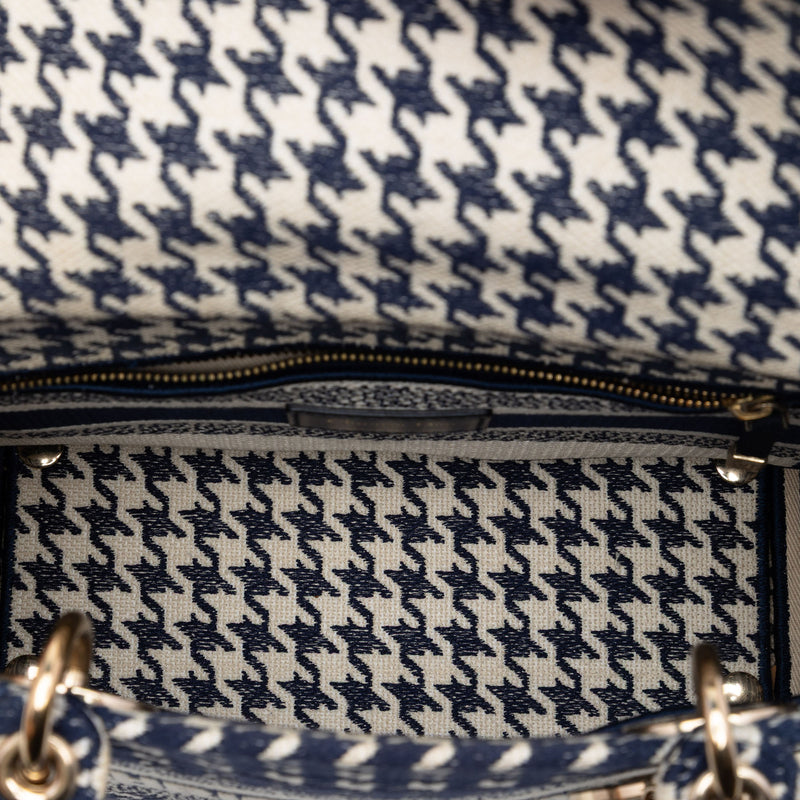 Medium Embroidered Canvas Houndstooth Lady Dior - Image 4