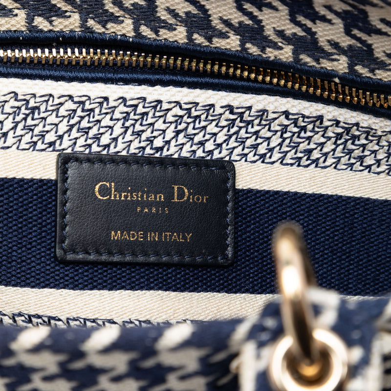 Medium Embroidered Canvas Houndstooth Lady Dior - Image 5