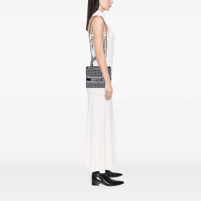 Medium Embroidered Canvas Houndstooth Lady Dior - Image 6