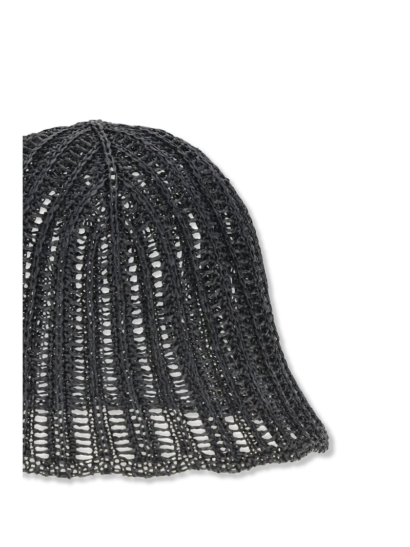 Brunello Cucinelli Mcap9a033 Techno Raffia Bucket Hat — Black Polyamide