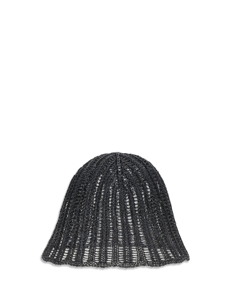 Brunello Cucinelli Mcap9a033 Techno Raffia Bucket Hat — Black Polyamide