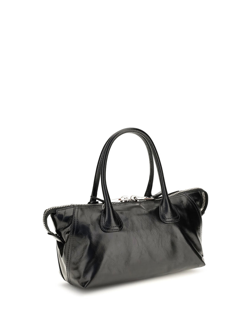 Miu Miu Structured Calf Leather Top Handle Bag — Black