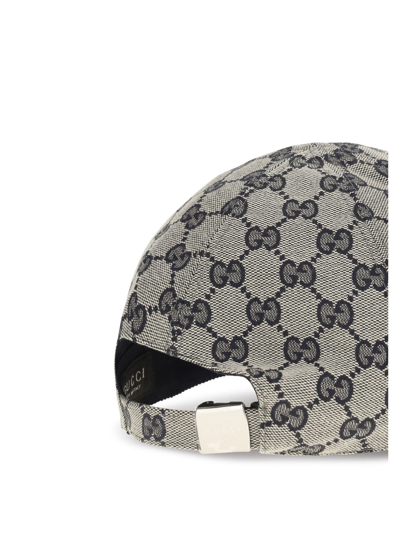 Gucci 8757334hbks Gg Canvas Baseball Cap — Blue Cotton; Polyamide; Polyester Caps