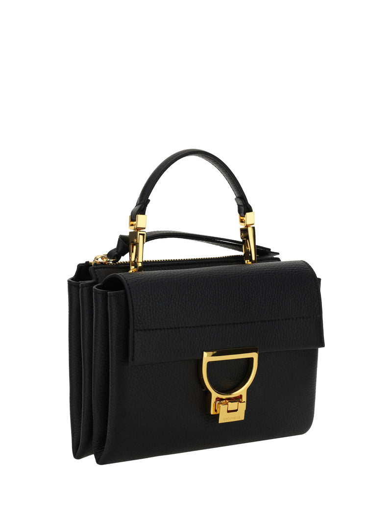 Coccinelle Arlettis Top Handle Bag — Black Calf Leather Bos Taurus