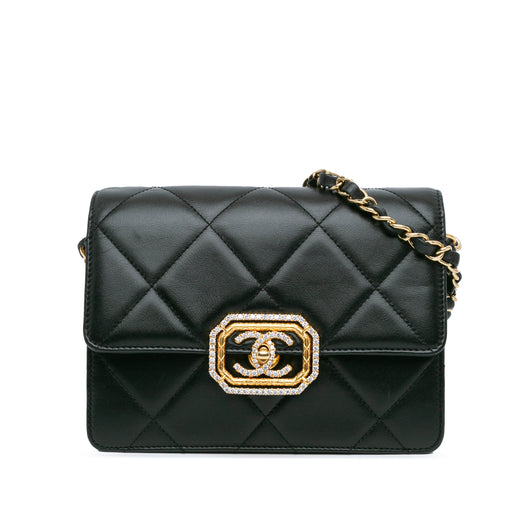 Quilted Lambskin Octagonal Buckle Crossbody - Image 1