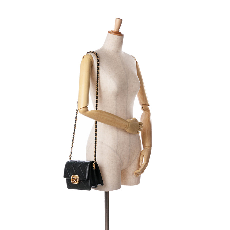 Quilted Lambskin Octagonal Buckle Crossbody - Image 10