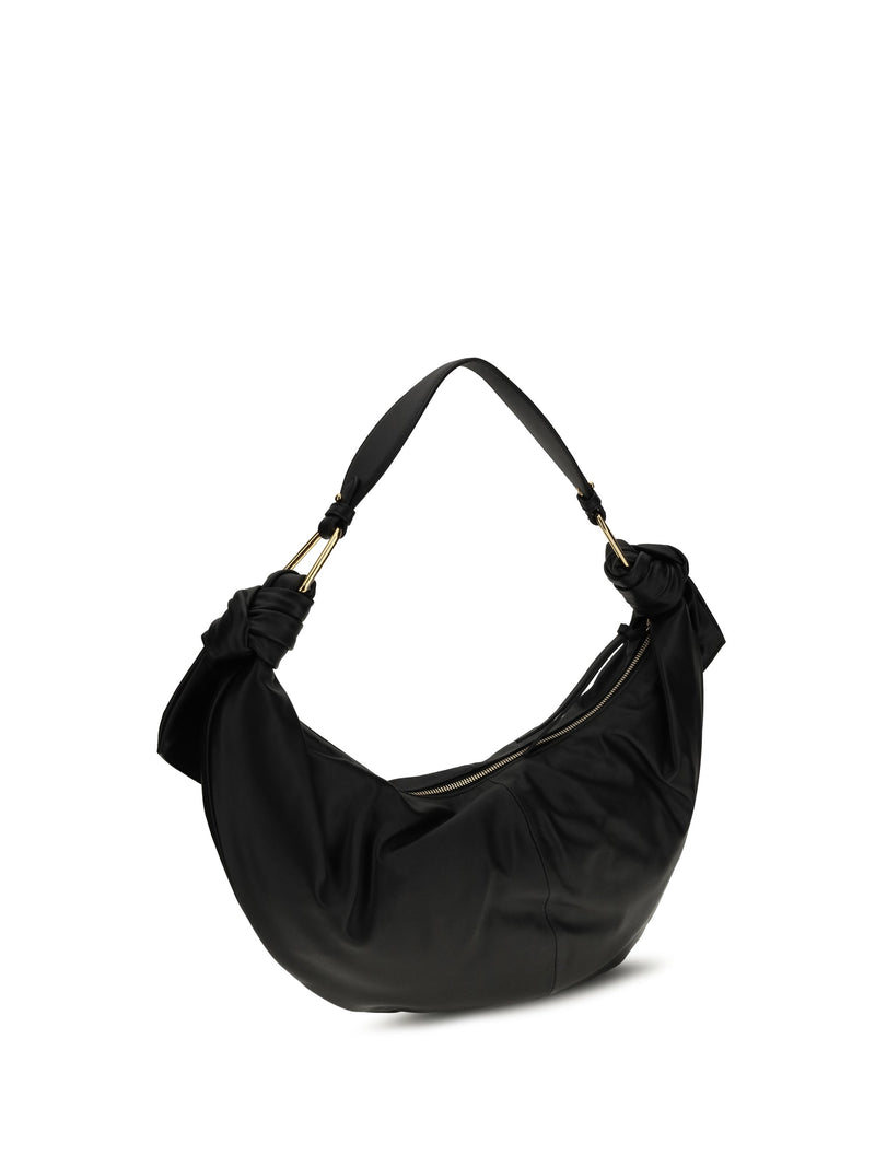 Coccinelle Furoshiki Shoulder Bag — Black Calf Leather Bos Taurus
