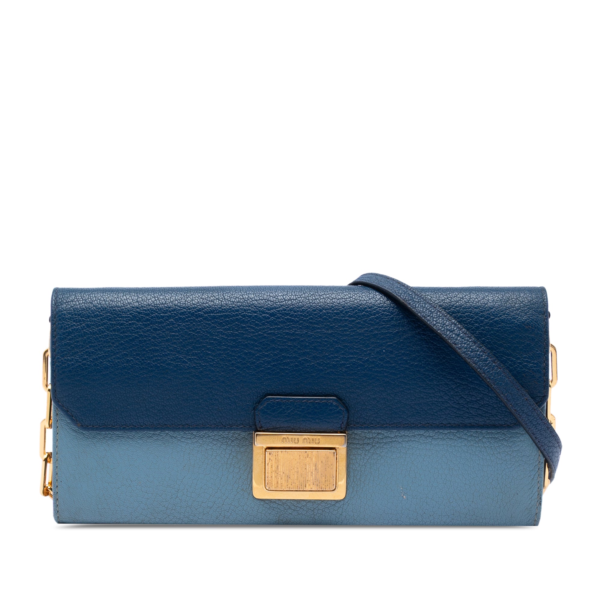 Bicolor Goatskin Madras Wallet on Chain - Image 1