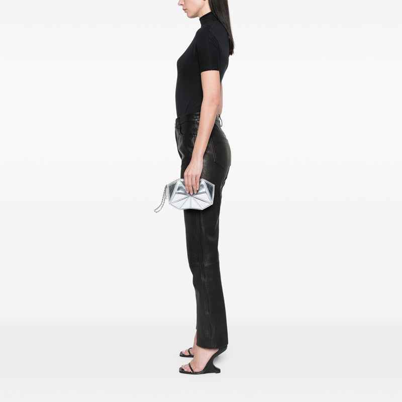 Metallic Lambskin Midnight Swim Wristlet Clutch - Image 5